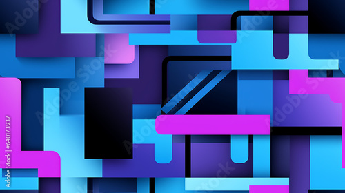 Tech style with Purple, blue, pink and black colors, abstract, flat design, minimalistic - Seamless tile. Endless and repeat print. - Seamless tile. Endless and repeat print.