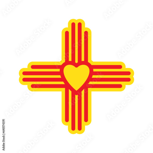 Native Americans sun Zia symbol. Isolated vector icon