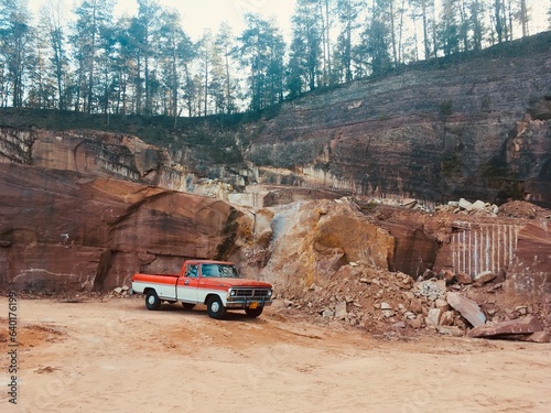 car in quarry