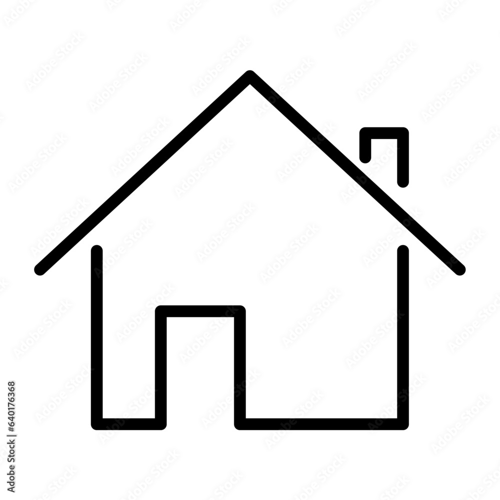 Line home icon. House symbol. Vector illustration isolated on white background Line home icon. House symbol. Vector illustration isolated on white background