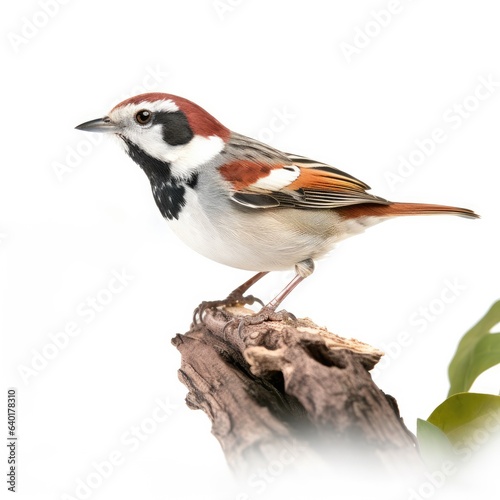 Chestnut-sided warbler bird isolated on white