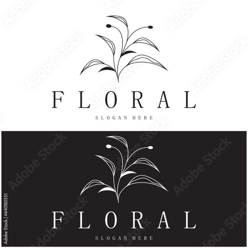 Elegant floral and leaf frame. Delicate botanical vector illustration for labels, spas, corporate identity, and wedding invitations