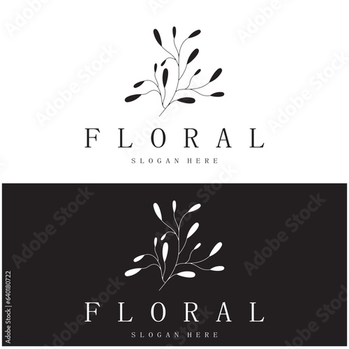 Elegant floral and leaf frame. Delicate botanical vector illustration for labels, spas, corporate identity, and wedding invitations
