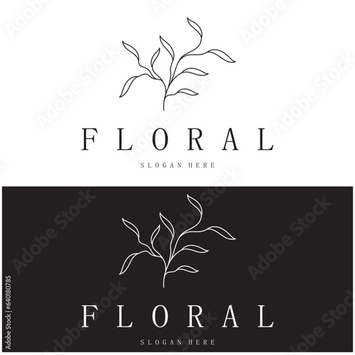 Elegant floral and leaf frame. Delicate botanical vector illustration for labels, spas, corporate identity, and wedding invitations