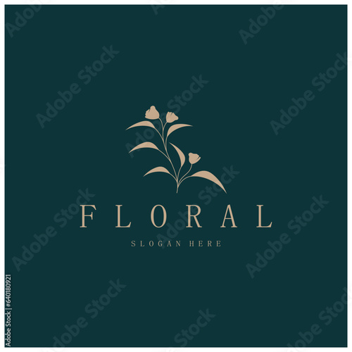 Elegant floral and leaf frame. Delicate botanical vector illustration for labels, spas, corporate identity, and wedding invitations