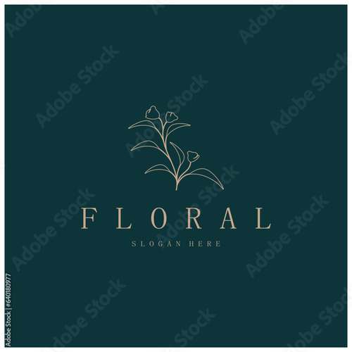 Elegant floral and leaf frame. Delicate botanical vector illustration for labels, spas, corporate identity, and wedding invitations