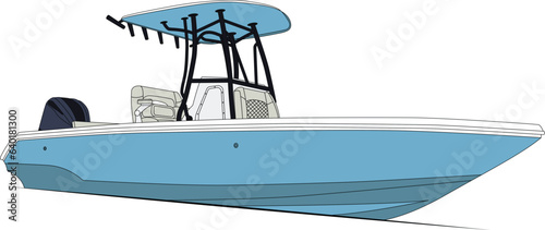 Vector art, illustration of a fishing boat