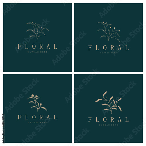 Elegant floral and leaf frame. Delicate botanical vector illustration for labels, spas, corporate identity, and wedding invitations