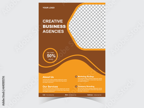 Creative corporate business flyer poster pamphlet brochure cover design layout background, two colors scheme, vector template in A4 size - Vector