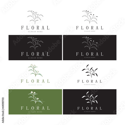 Elegant floral and leaf frame. Delicate botanical vector illustration for labels, spas, corporate identity, and wedding invitations