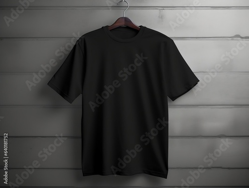 Black t-shirt mockup with isolated background generative ai