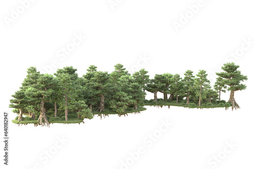 Landscape isolated on transparent background 3d rendering illustration