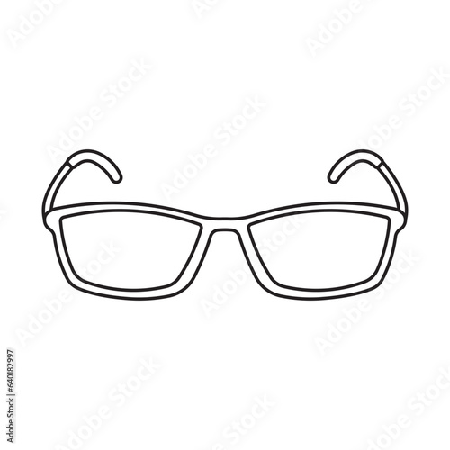 Hand drawn Kids drawing Cartoon Vector illustration eyeglasess icon Isolated on White Background photo