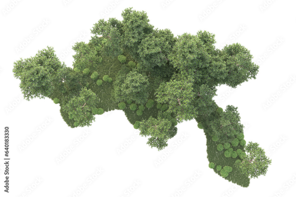 Landscape isolated on transparent background 3d rendering illustration Landscape isolated on transparent background 3d rendering illustration