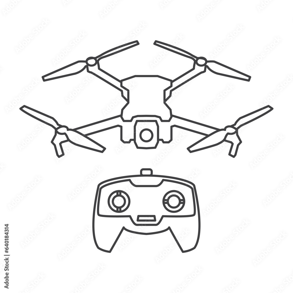 Drone automatic unmanned control black line icons set. Aircraft devices concept. Drone Related Vector Icons. Contains Such Icons as Quadrocopter, Quadcopter and drone icon on white background. Vector Drone automatic unmanned control black line icons set. Aircraft devices concept. Drone Related Vector Icons. Contains Such Icons as Quadrocopter, Quadcopter and drone icon on white background. Vector