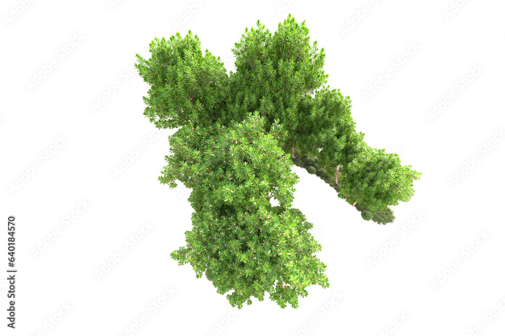 Fototapeta premium Landscape isolated on transparent background. 3d rendering - illustration