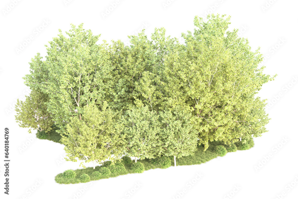 Landscape isolated on transparent background. 3d rendering - illustration Landscape isolated on transparent background. 3d rendering - illustration
