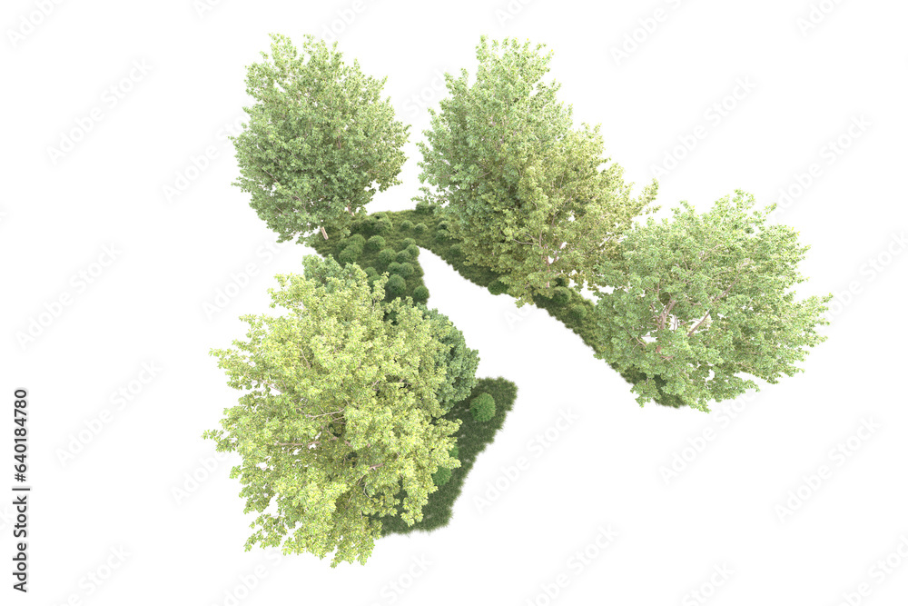 Landscape isolated on transparent background. 3d rendering - illustration Landscape isolated on transparent background. 3d rendering - illustration