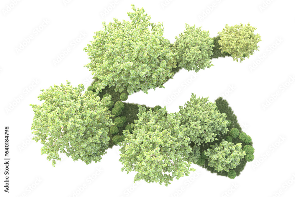 Landscape isolated on transparent background. 3d rendering - illustration Landscape isolated on transparent background. 3d rendering - illustration