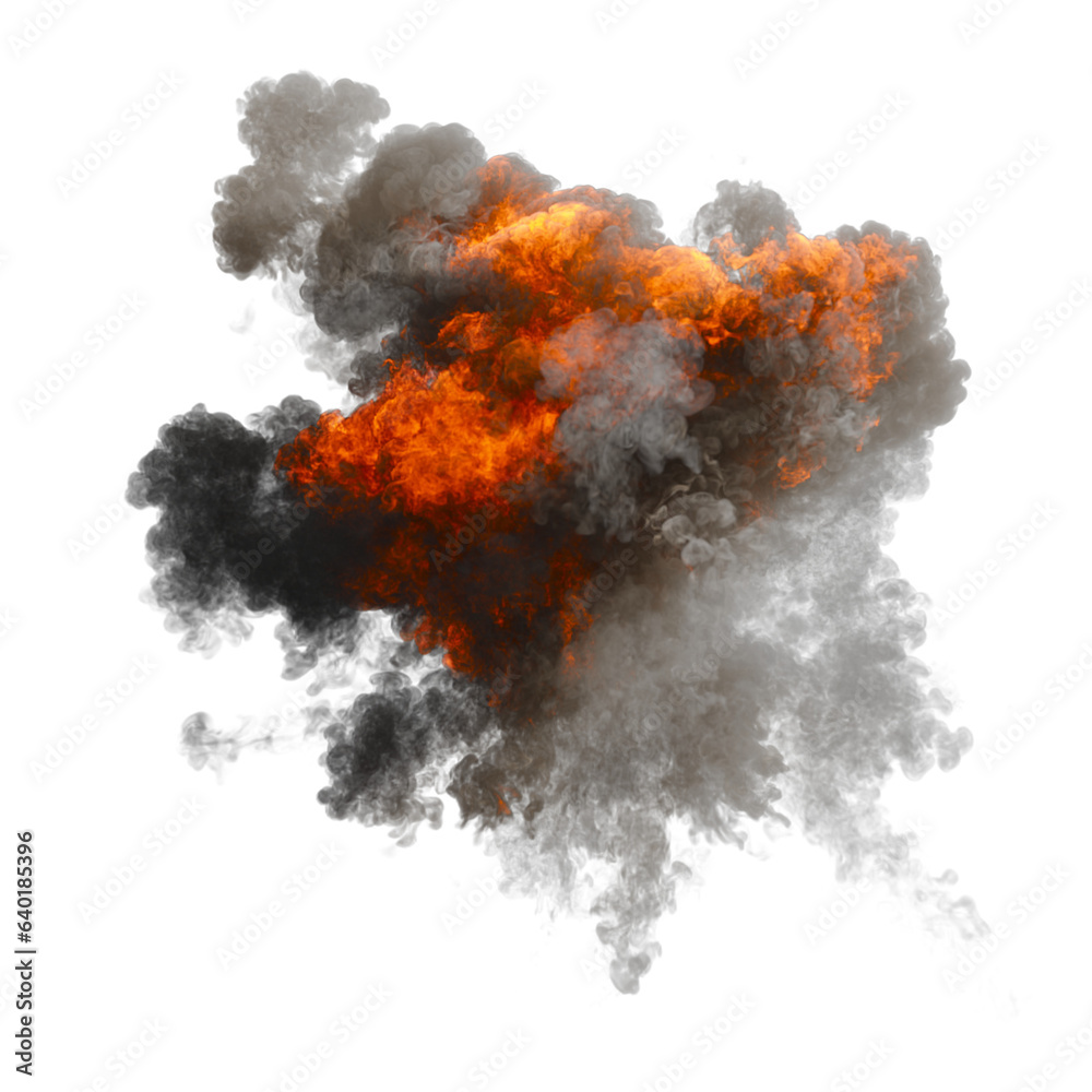 Aerial explosion isolated transparent background 3d rendering
Aerial explosion isolated transparent background 3d rendering
