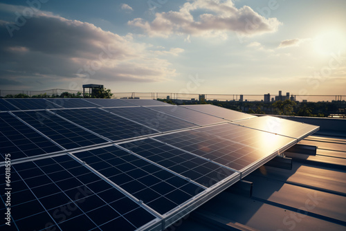 Solar panels on rooftop