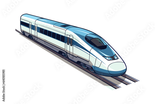 Isolated representation of a modern high-speed train