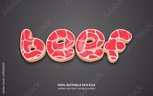 Beef 3d editable text style effect	
