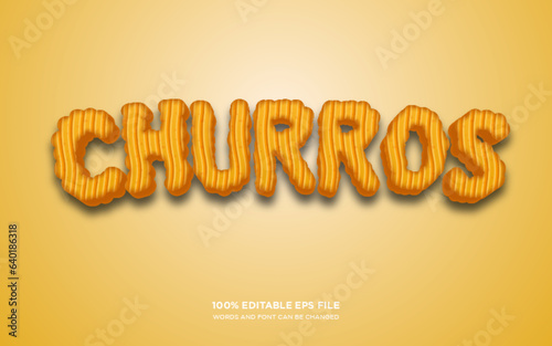 Churros 3d editable text style effect	
