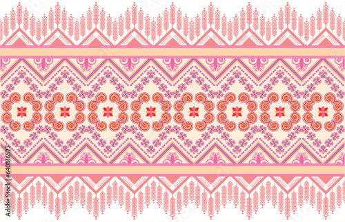 Tribal pattern Geometric ethnic oriental seamless pattern traditional Design for background,carpet,wallpaper,clothing,wrapping,Batik,fabric,Vector illustration.embroidery style.