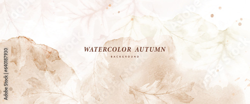 Watercolor abstract art background autumn collection