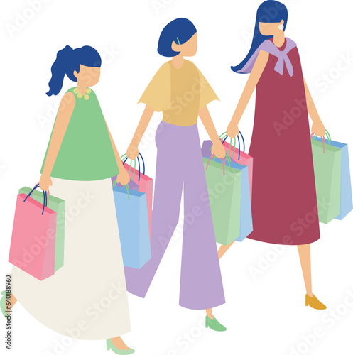 ショッピングを楽しむ女友達 © ribitts