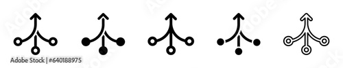 Set of consolidate vector icons. Merger together. Join, compound, converge, unite symbol. Vector 10 Eps. photo