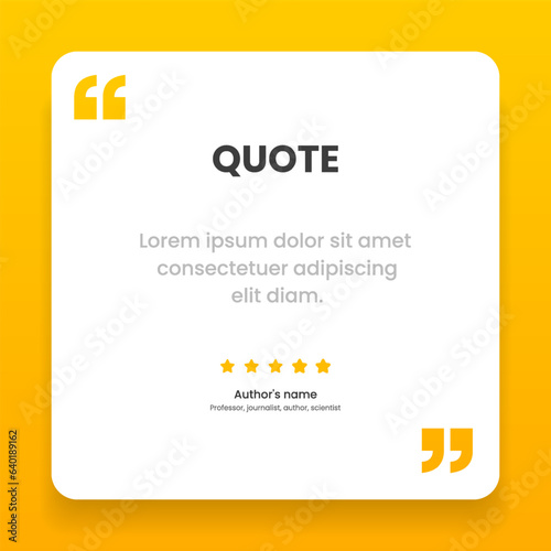 3D bubble testimonial banner, quote, infographic. Social media post template designs for quotes. Empty speech bubbles, quote bubbles and text box. Vector Illustration EPS10.