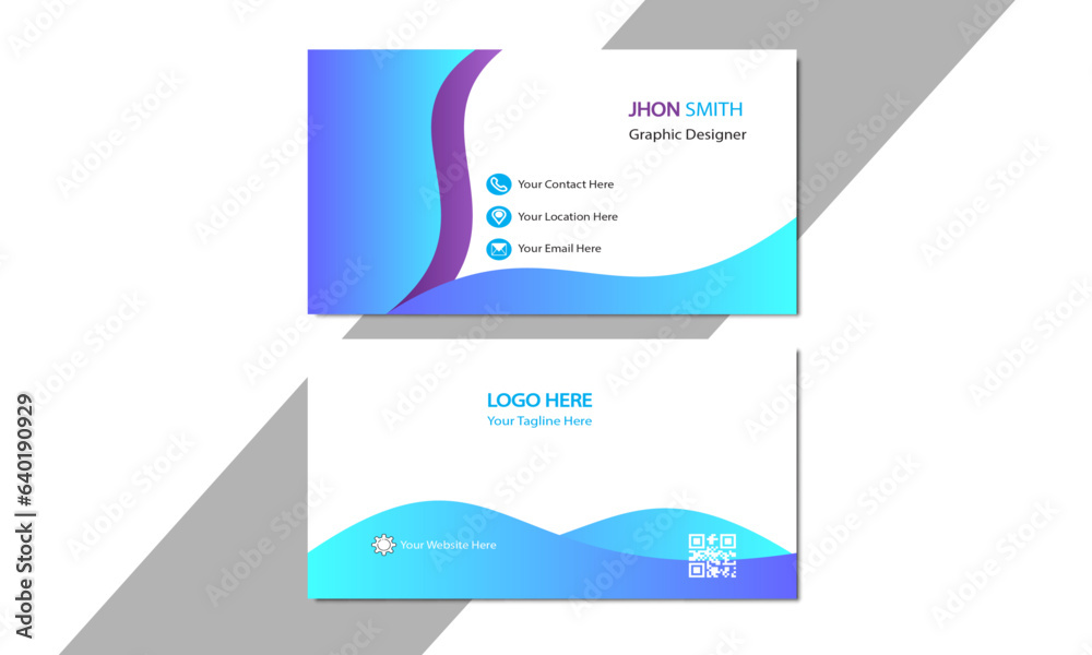 Modern Business Card Template, Creative and Clean design, Modern shape , Vector illustration.