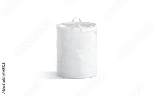 Obraz na plátne Blank white laundry hamper bag mockup, front view