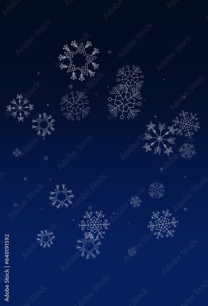 Silver Snowfall Vector Blue Background. New Silver Snowfall Vector Blue Background. New