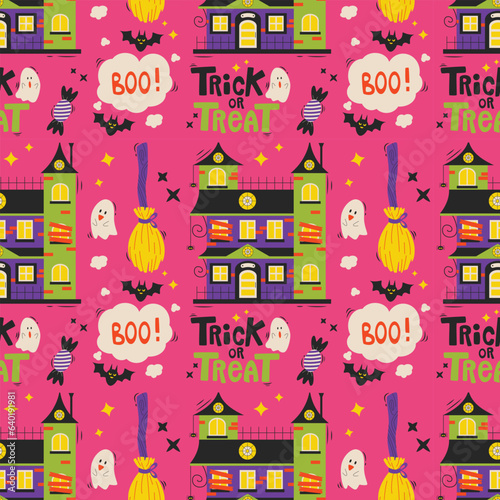 Halloween vector pattern. Endless texture can be used for wallpaper, fill pattern, background.
