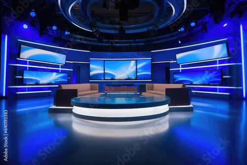Tableau sur toile Innovative Television Studio Configuration for Live Broadcasts