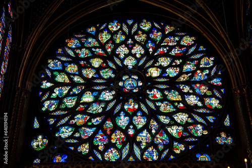 Saint's Chapel,Paris France -JUNE 30 ,2023: The Saint's Chapel with magnificent Gothic stained glass