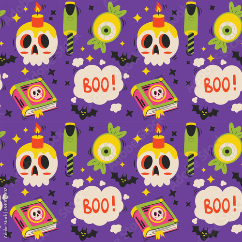 Halloween vector pattern. Endless texture can be used for wallpaper, fill pattern, background.