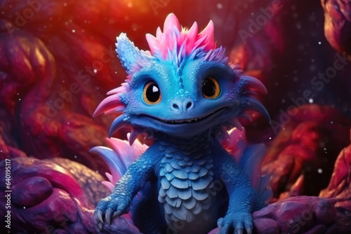 Fantasy Creature  Colorful Baby Dragon