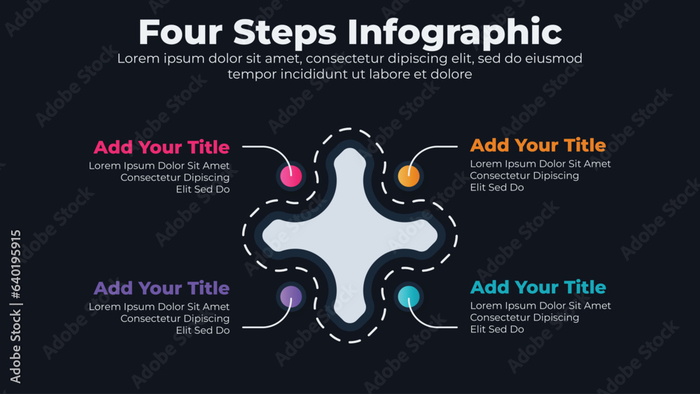 Naklejka premium Design presentation template with 4 steps