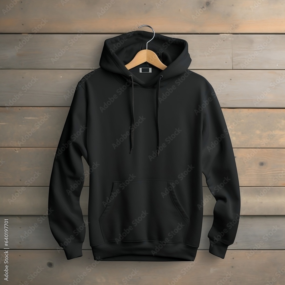 Black hoodie mockup with isolated background generative ai