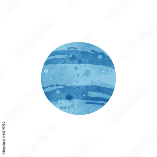 Aero space cute characters. Blue neptune planet sticker..