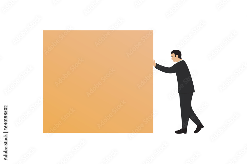 man pushing a box design vector flat isolated illustration man pushing a box design vector flat isolated illustration