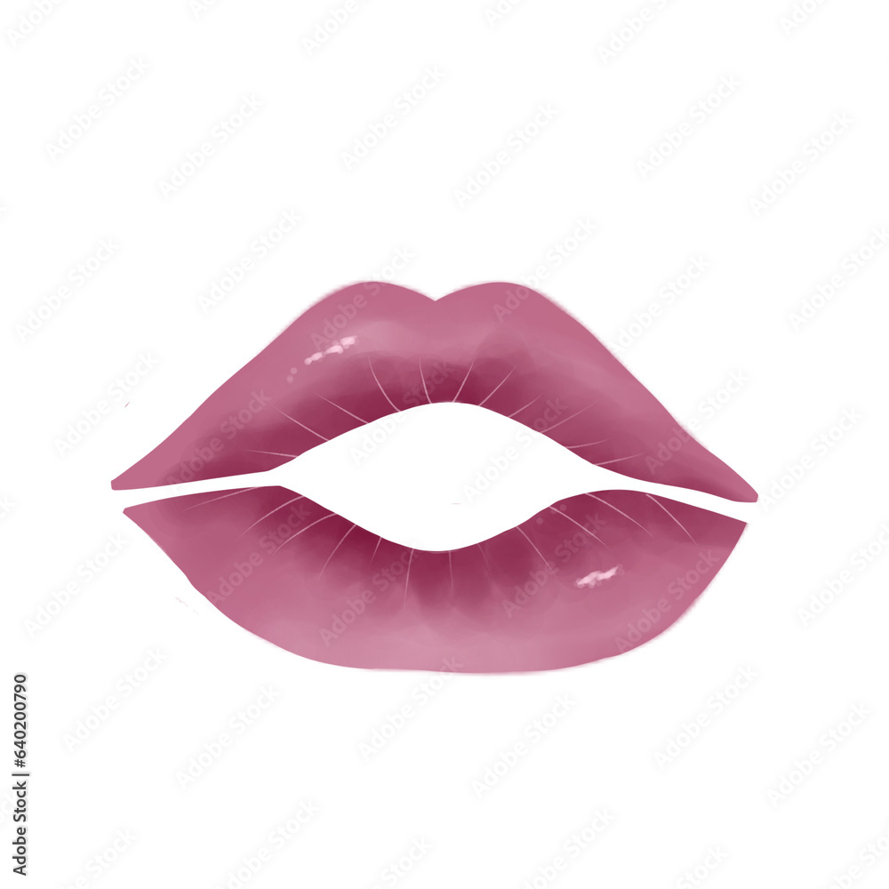 watercolor lips illustration 