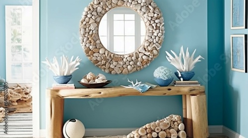 A coastal inspired entry with a nautical color