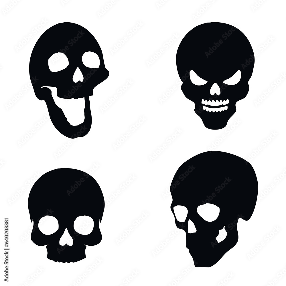 Four random silhouettes of skulls Four random silhouettes of skulls