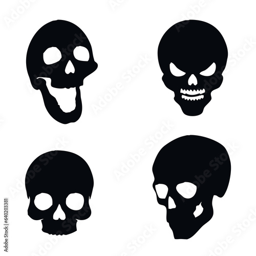 Four random silhouettes of skulls