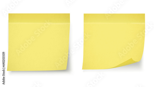 Yellow stick note isolated on transparency background	